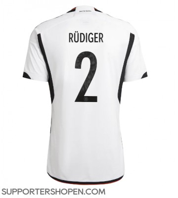 Tyskland Antonio Rudiger #2 Hemma Matchtröja VM 2022 Kortärmad